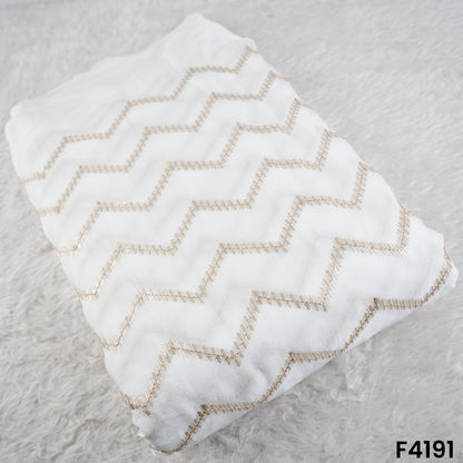 Dyeable Zari Sequins Embroidered Chinon Chiffon Fabric- F4191