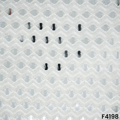 Dyeable Mirror Work Thread Embroidered Georgette Fabric- F4198