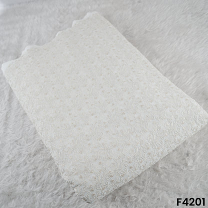 Dyeable Thread Sequins Zari Embroidered Georgette Fabric- F4201