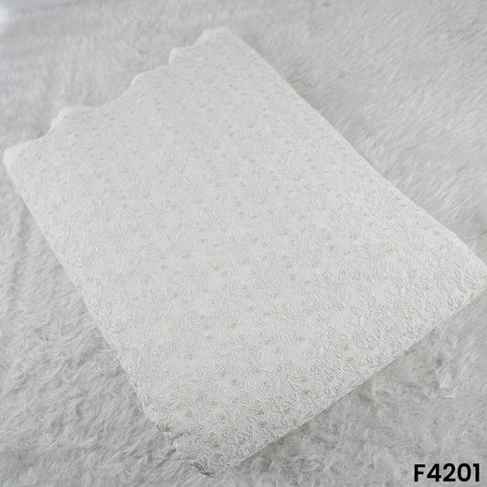 Dyeable Thread Sequins Zari Embroidered Georgette Fabric- F4201