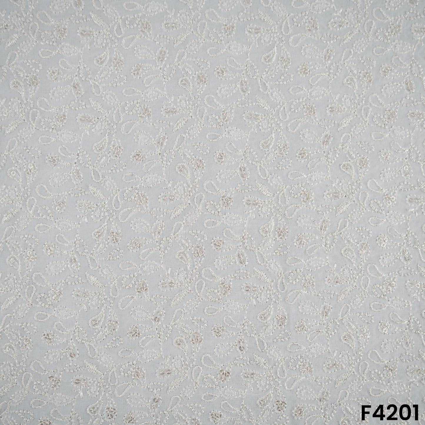 Dyeable Thread Sequins Zari Embroidered Georgette Fabric- F4201