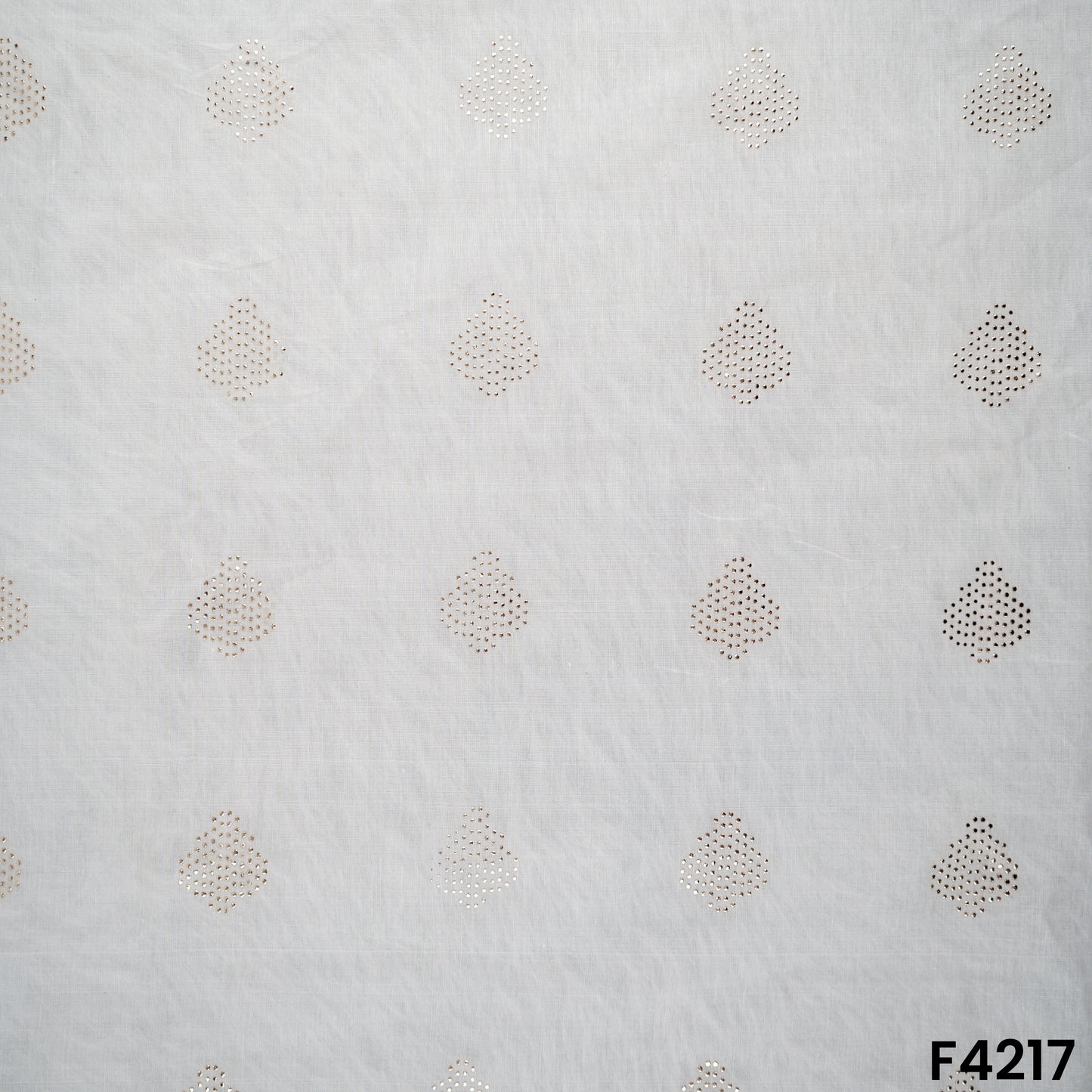 Dyeable Pasted Mukaish Mul Chanderi Fabric- F4217