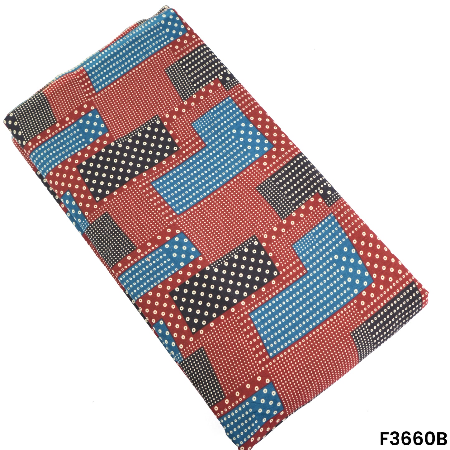 Ajrak Print Cambric Cotton Fabric-F3660