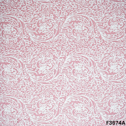 Thread Embroidered Cambric Cotton Fabric-F3674