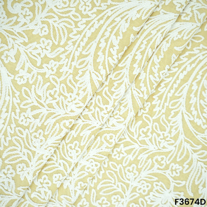 Thread Embroidered Cambric Cotton Fabric-F3674