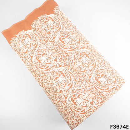 Thread Embroidered Cambric Cotton Fabric-F3674