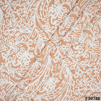 Thread Embroidered Cambric Cotton Fabric-F3674