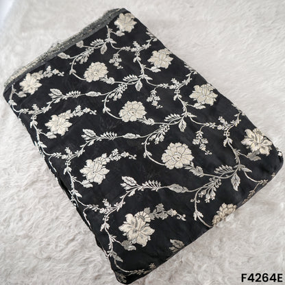 Zari Work Satin Organza Fabric- F4264