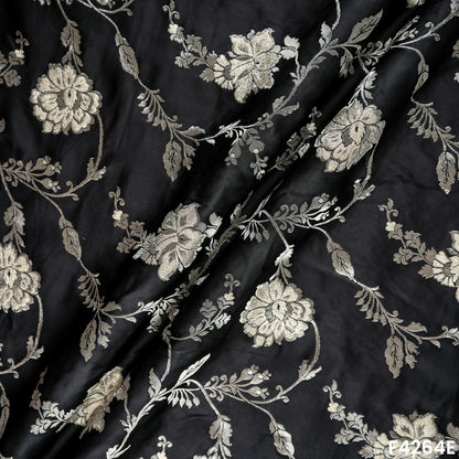 Zari Work Satin Organza Fabric- F4264