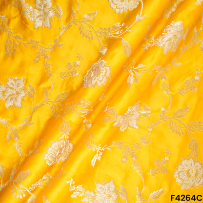 Zari Work Satin Organza Fabric- F4264