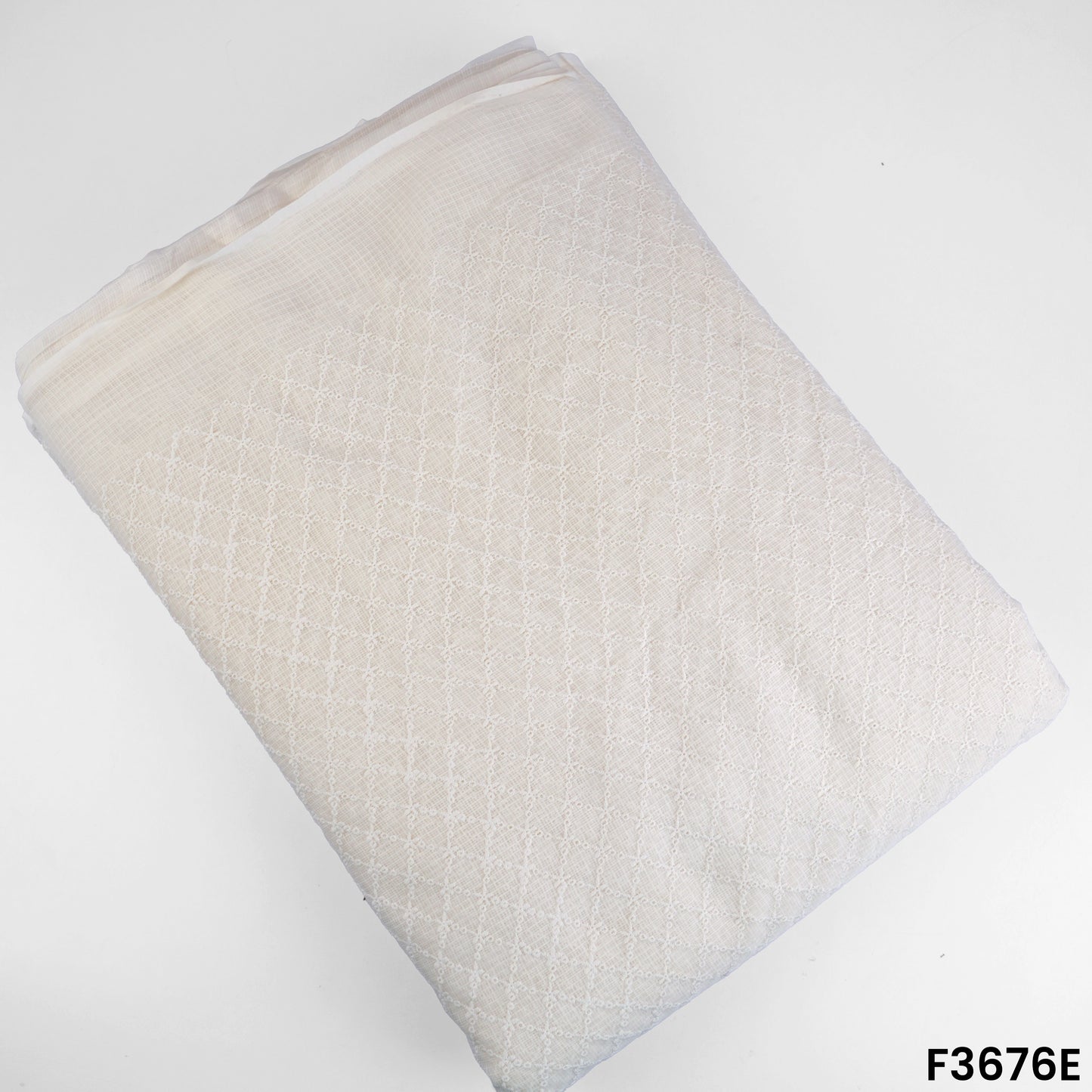 Thread Embroidered Kota Cotton Fabric-F3676