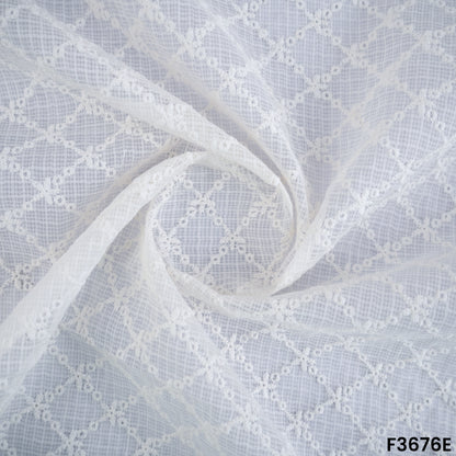 Thread Embroidered Kota Cotton Fabric-F3676