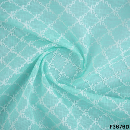 Thread Embroidered Kota Cotton Fabric-F3676