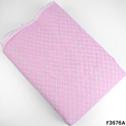 Thread Embroidered Kota Cotton Fabric-F3676