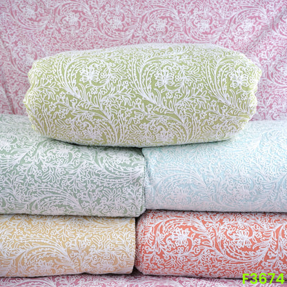 Thread Embroidered Cambric Cotton Fabric-F3674