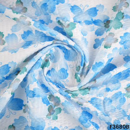 Butterfly Print Seer Sakkar Cotton Fabric-F3680