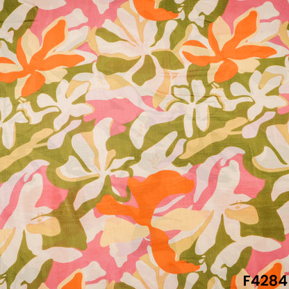 Digital Print Pure Muslin Fabric- F4284