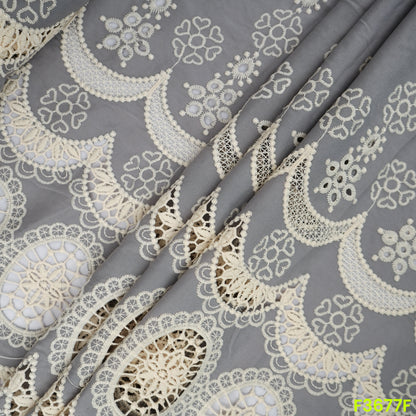 Lace Work Hakoba Crepe Fabric-F3677