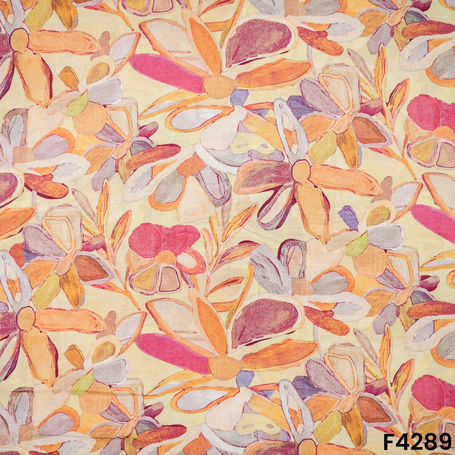 Digital Print Pure Muslin Fabric- F4289
