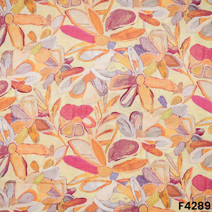 Digital Print Pure Muslin Fabric- F4289