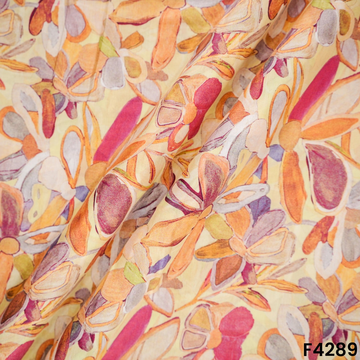Digital Print Pure Muslin Fabric- F4289