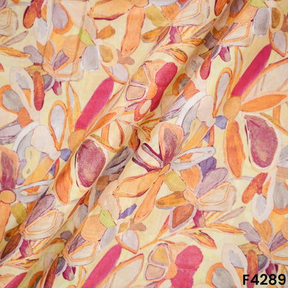 Digital Print Pure Muslin Fabric- F4289