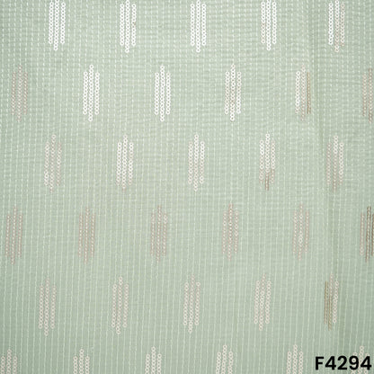 Thread Sequins Embroidered Slub Modal Fabric- F4294
