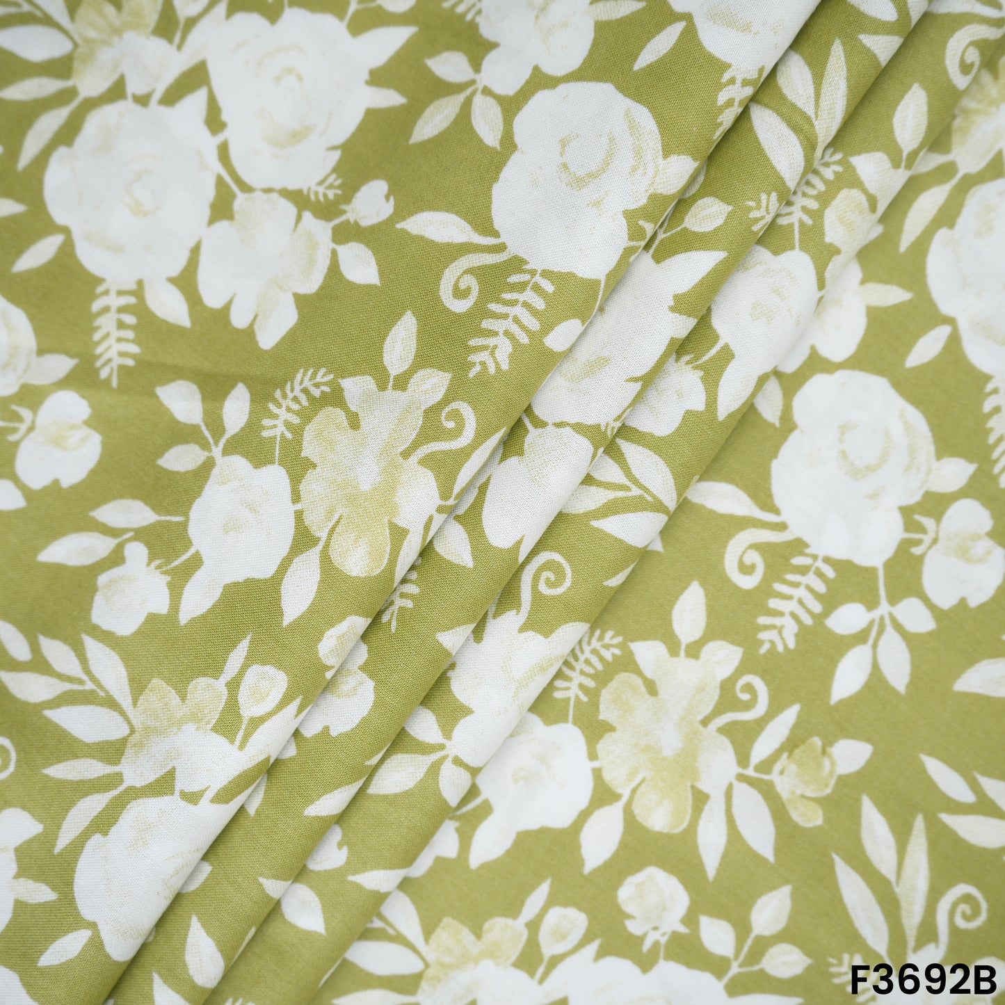 Floral Printed Rayon Cotton Fabric-F3692