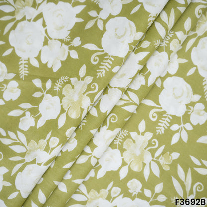 Floral Printed Rayon Cotton Fabric-F3692