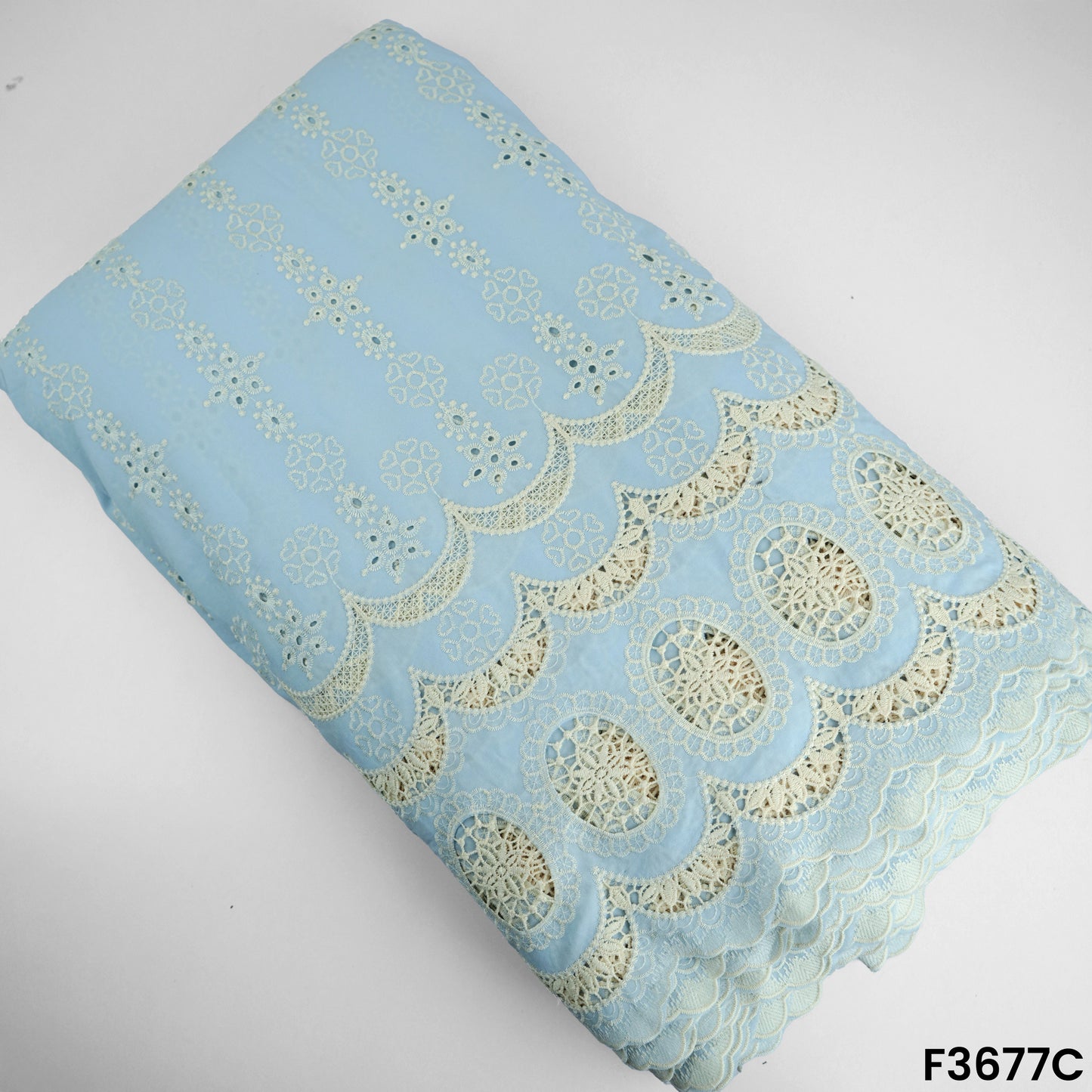 Lace Work Hakoba Crepe Fabric-F3677
