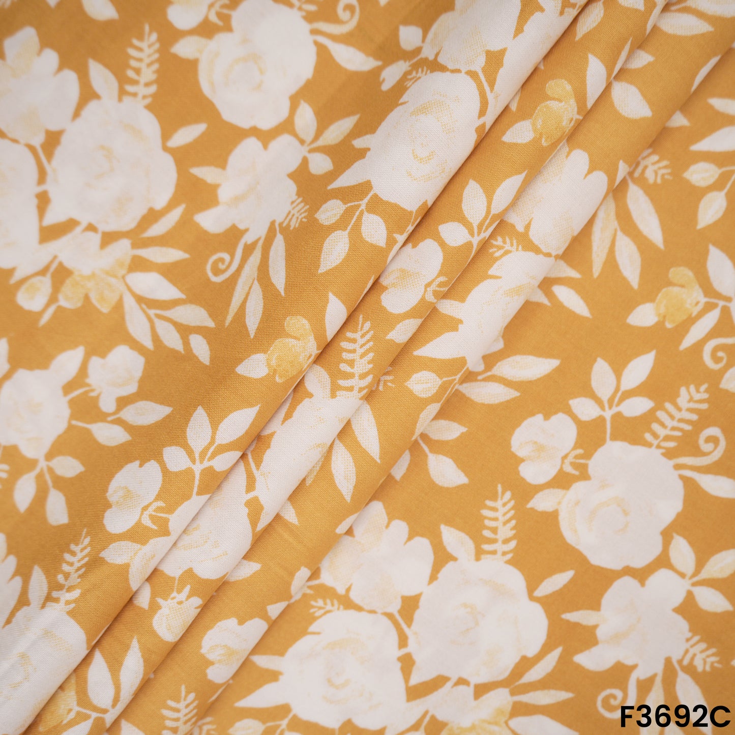 Floral Printed Rayon Cotton Fabric-F3692