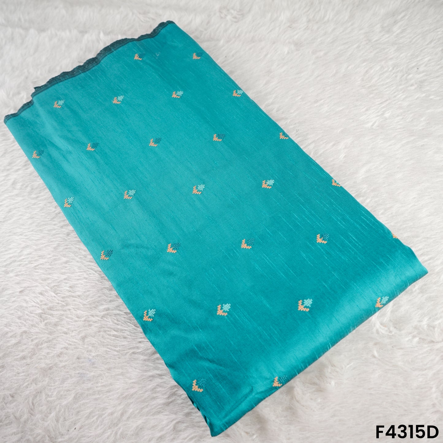 Thread Buti Work Raw Silk Fabric- F4315