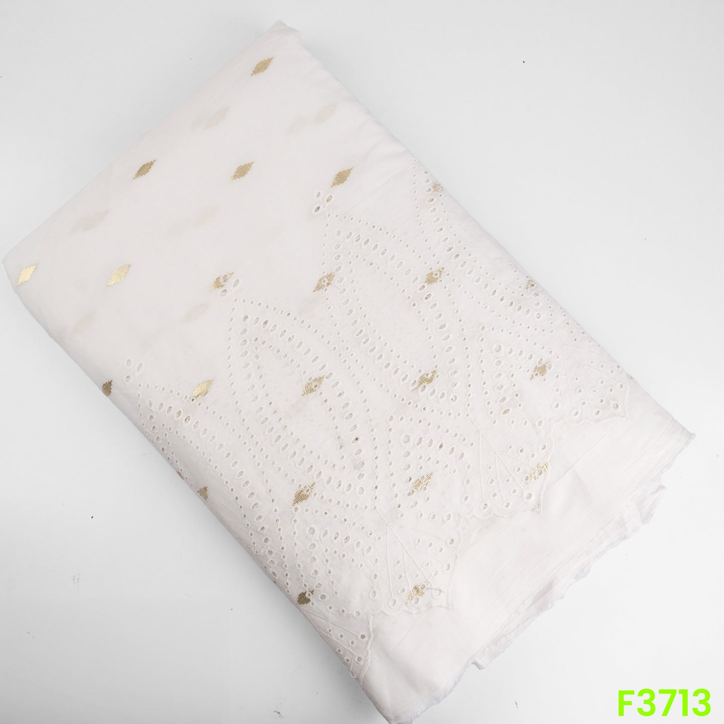 Hakoba Chikankari Zari Work Cambric Cotton Fabric-F3713