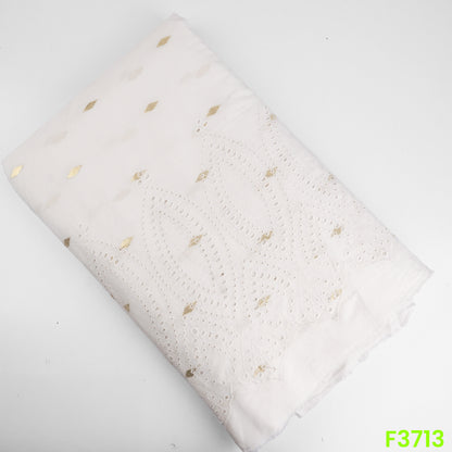 Hakoba Chikankari Zari Work Cambric Cotton Fabric-F3713
