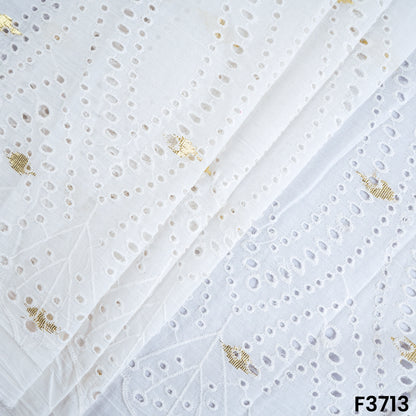Hakoba Chikankari Zari Work Cambric Cotton Fabric-F3713