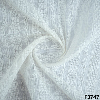 Thread Embroidered Kota Cotton Fabric-F3747