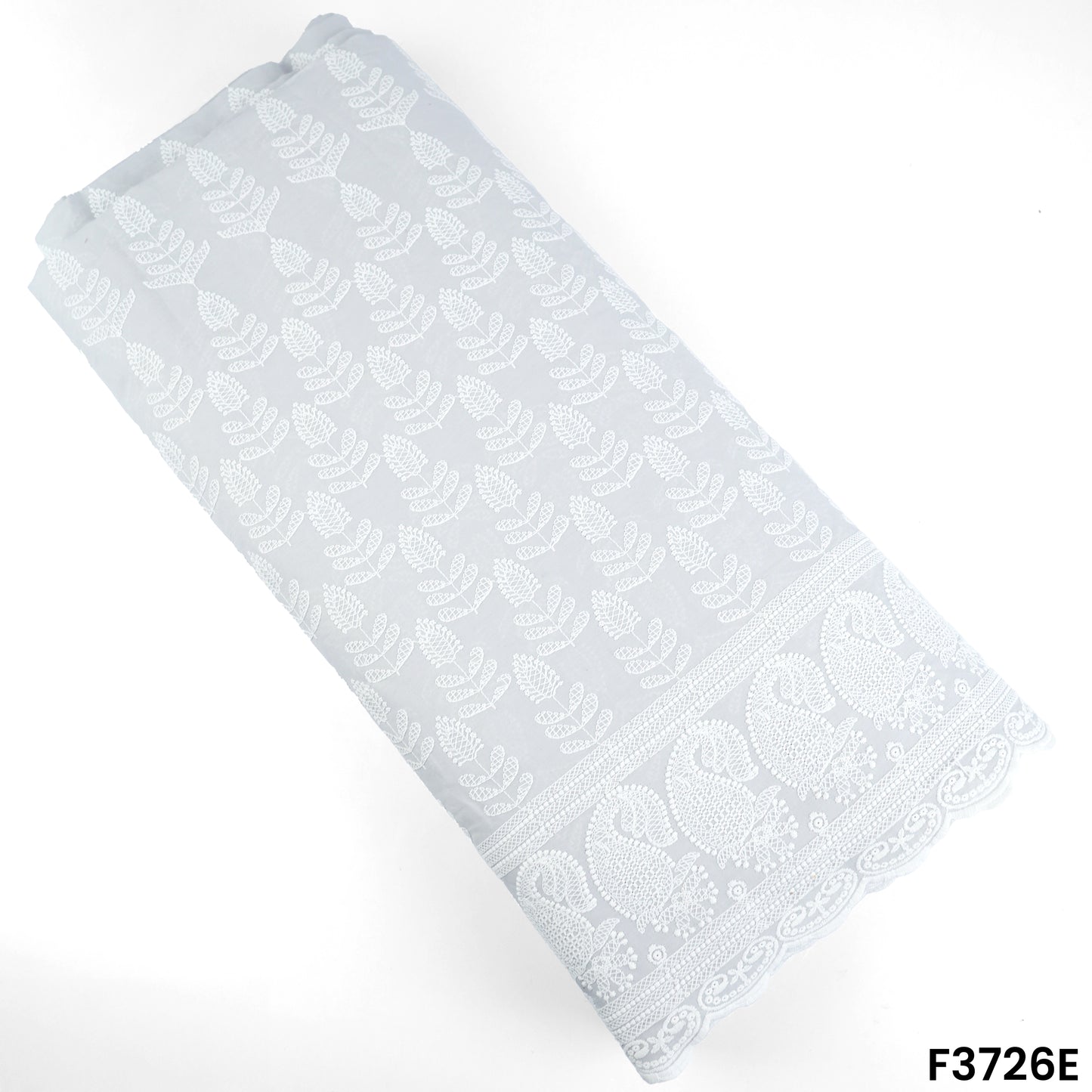 Thread Embroidered Cambric Cotton Fabric-3726