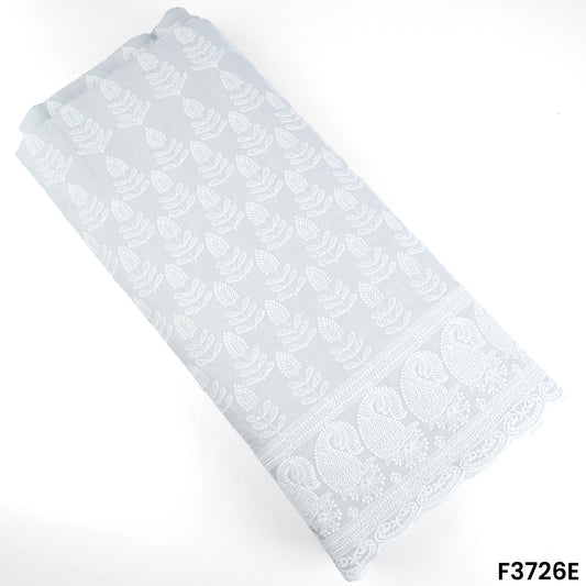 Thread Embroidered Cambric Cotton Fabric-3726