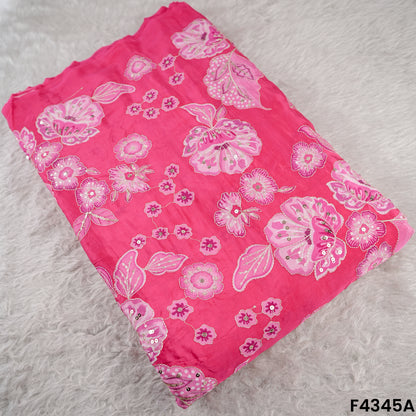 Printed Zari Sequins Crepe fabric-F4345