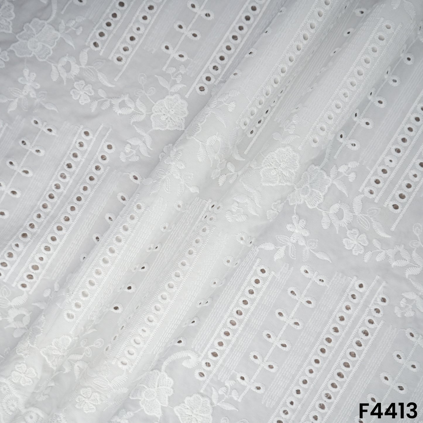 Hakoba Thread Emroidered Crepe Fabric-F4413