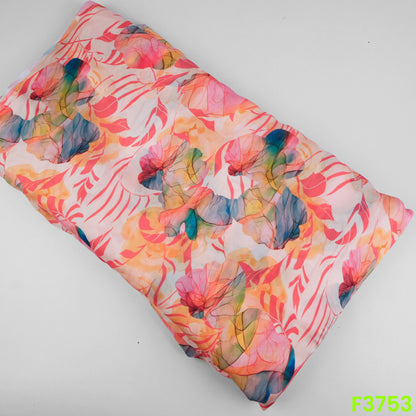 Digital Print Satin Crepe Fabric-F3753