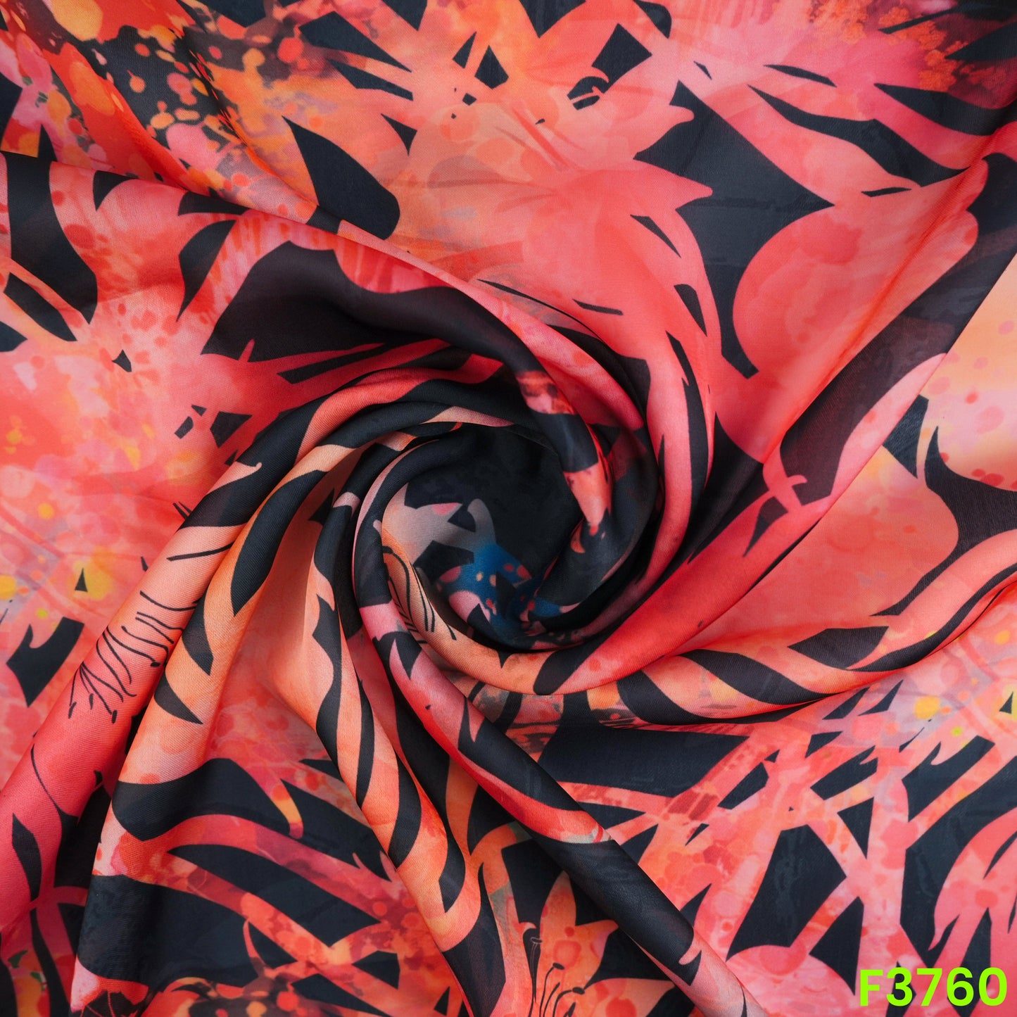 Digital Print Satin Crepe Fabric-F3760