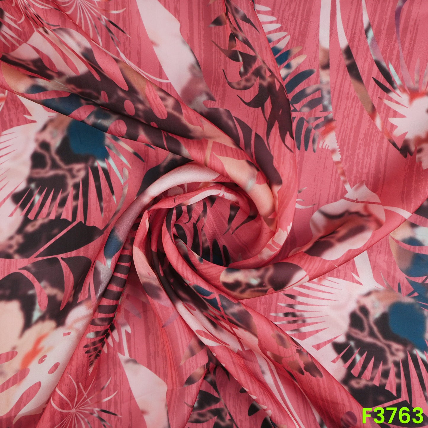 Digital Print Satin Crepe Fabric-F3763
