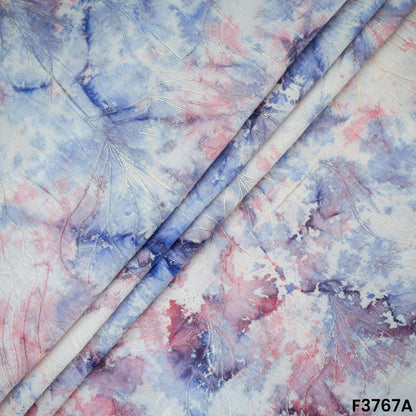 Printed Thread Embroidered Cambric Cotton Fabric-F3767