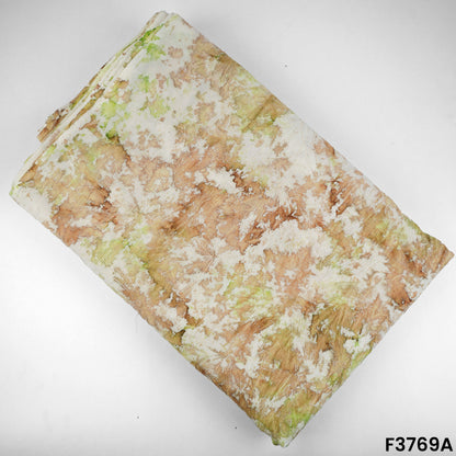 Printed Thread Embroidered Cambric Cotton Fabric-F3769