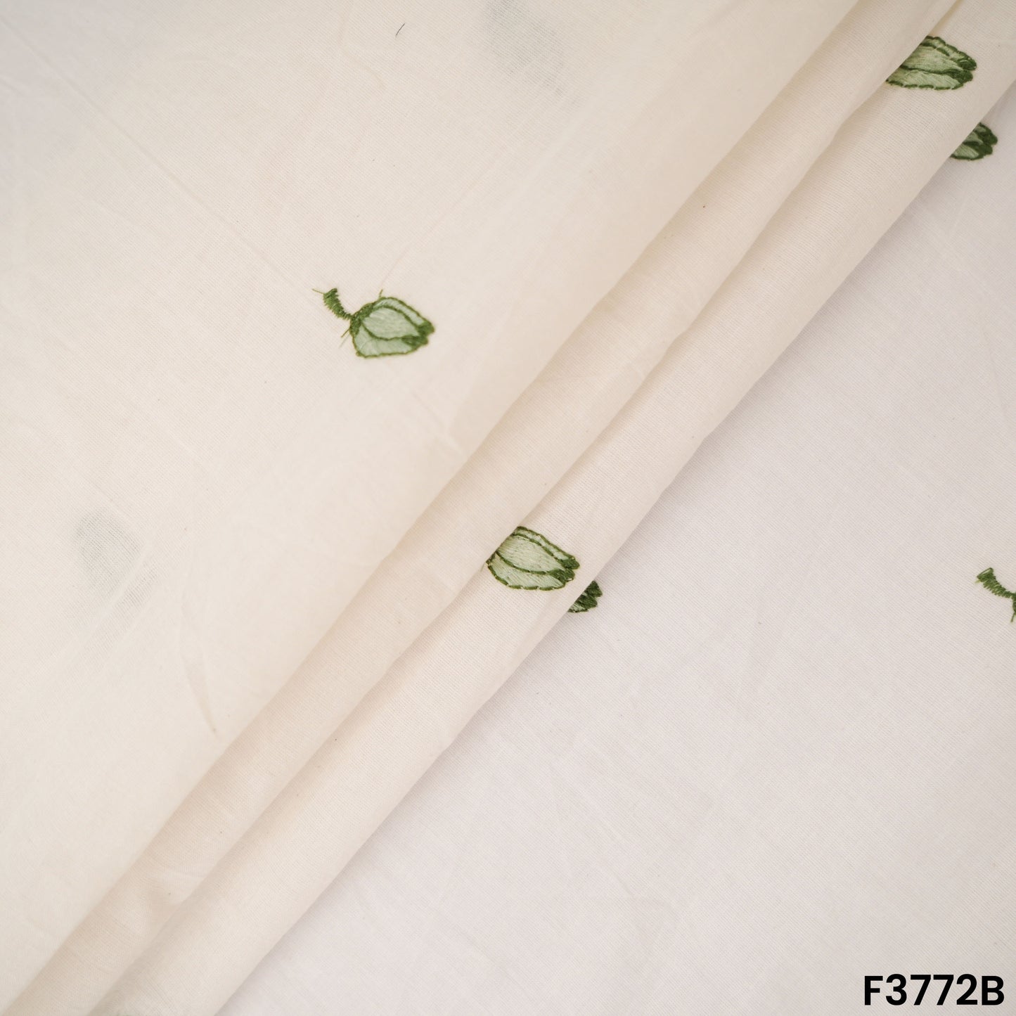 Thread Embroidered Cambric Cotton Fabric- F3772