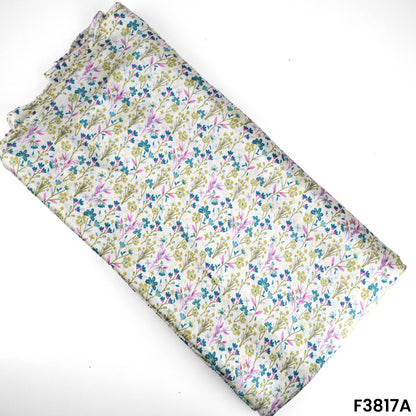 Floral Print Japani Satin Fabric- F3817