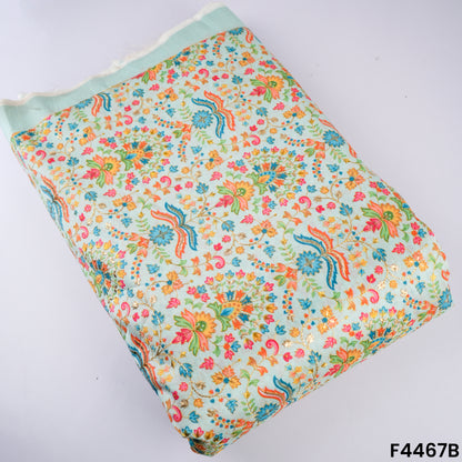 Positional Print Semi Dupion Silk Fabric-F4467