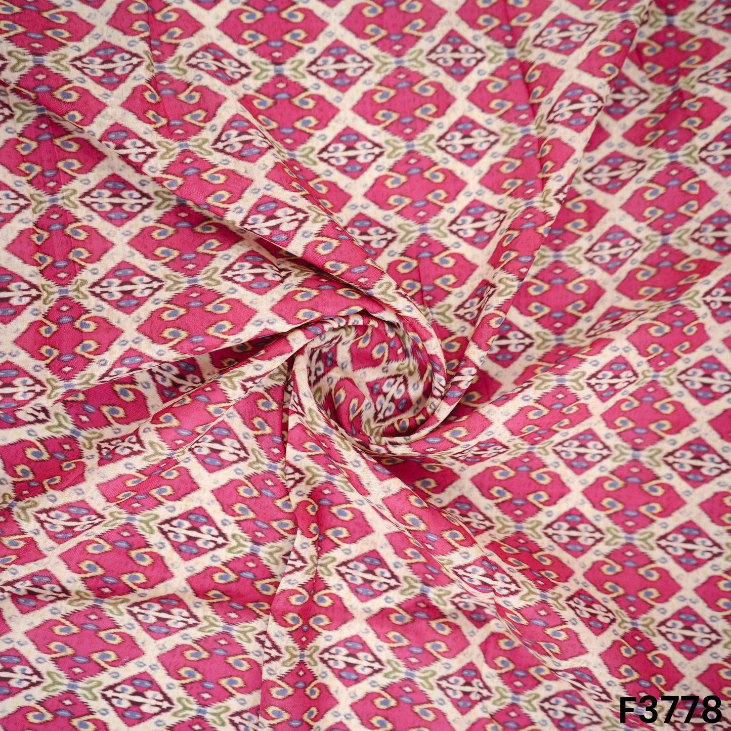 Patola Print Muslin Cotton Fabric- F3778