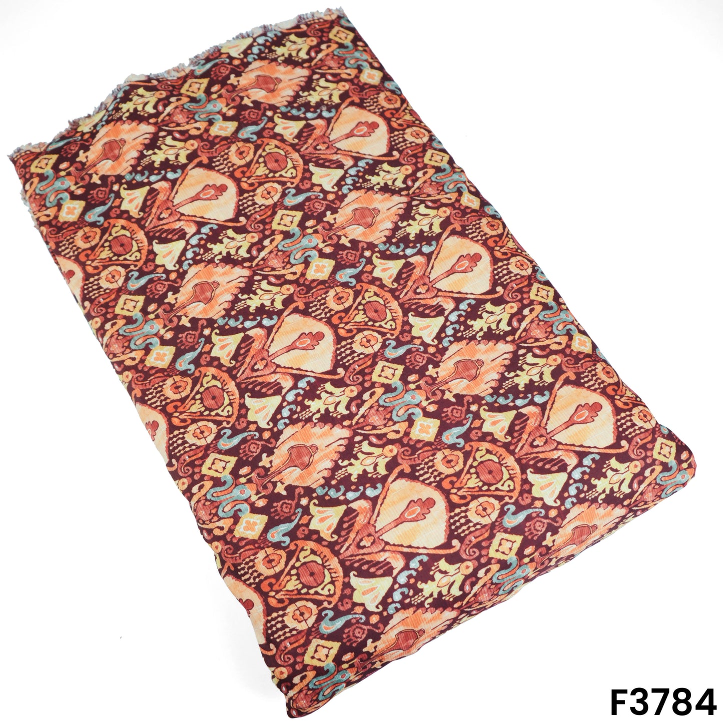 Patola Print Muslin Cotton Fabric- F3784